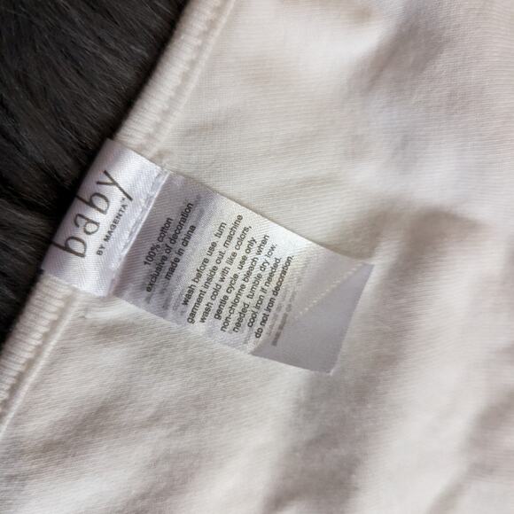 Rae Dunn Lets Eat off white baby bib - Picture 2 of 4